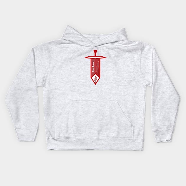 Cybersecurity Red Team Sword Circuits Gamification Logo Kids Hoodie by FSEstyle